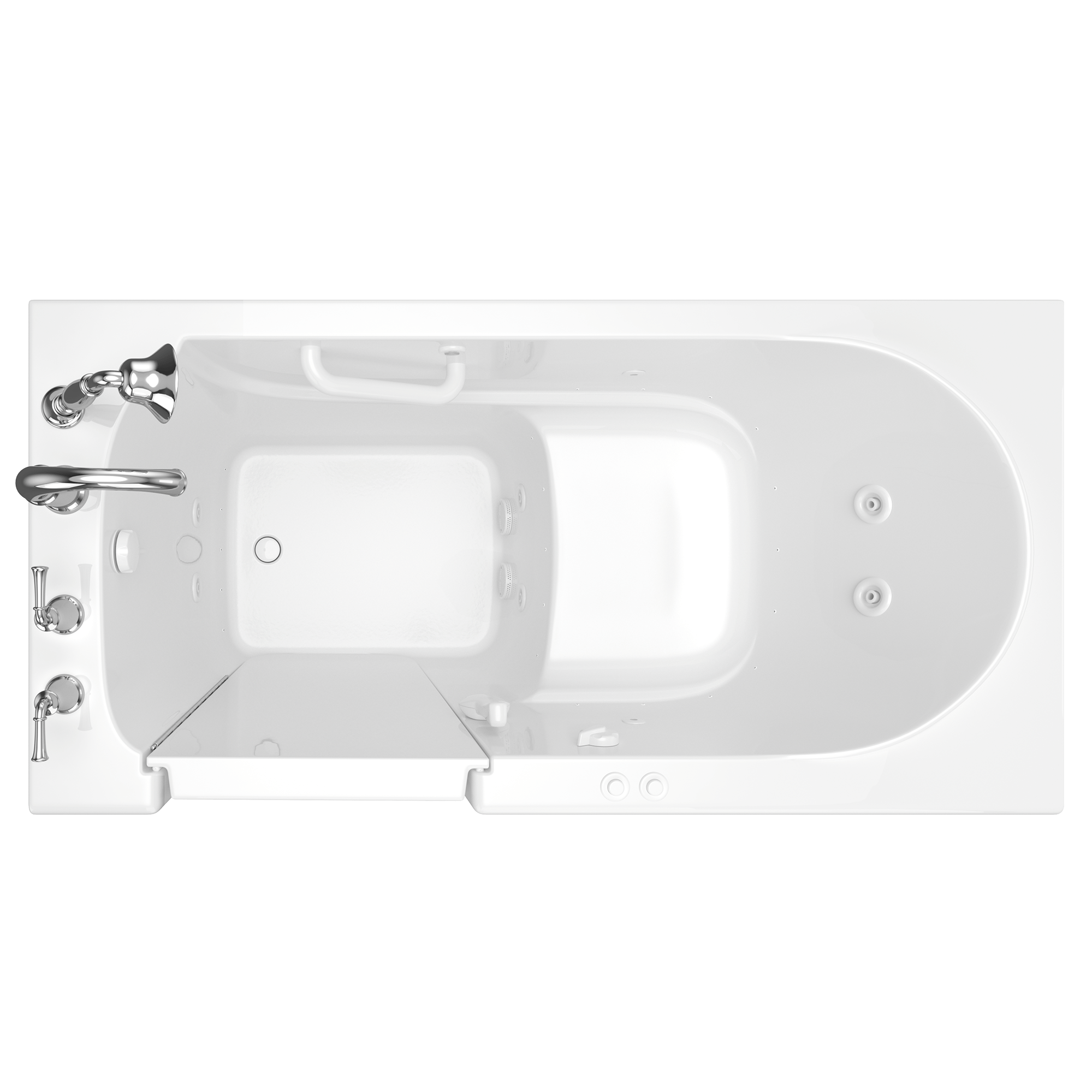 Gelcoat Value Series 30 x 60  Inch Walk in Tub With Combination Air Spa and Whirlpool Systems   Left Hand Drain With Faucet WIB WHITE